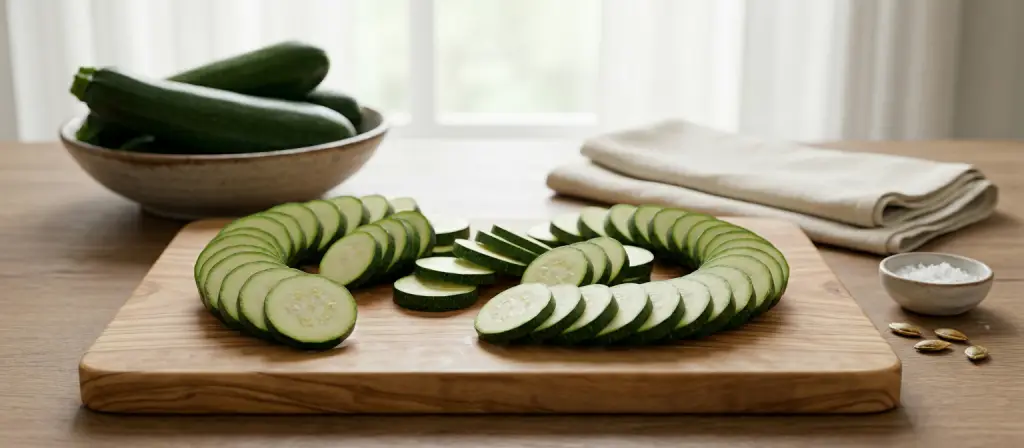 Calabacín fresco preparado para una alimentación ligera y natural